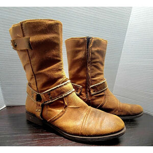 21MEN An American Brand Distressed Suede Mid Calf ZipUp Mens Boots Size 10 EU 43